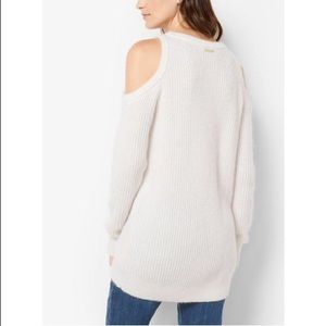 Michael Kors Wool blend peekaboo sweater in white